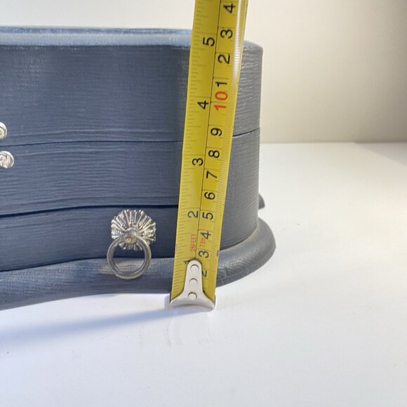 Antique Victorian Era Vanity Ebony and Silver Dresser In Leather Box - Picture 5 of 16